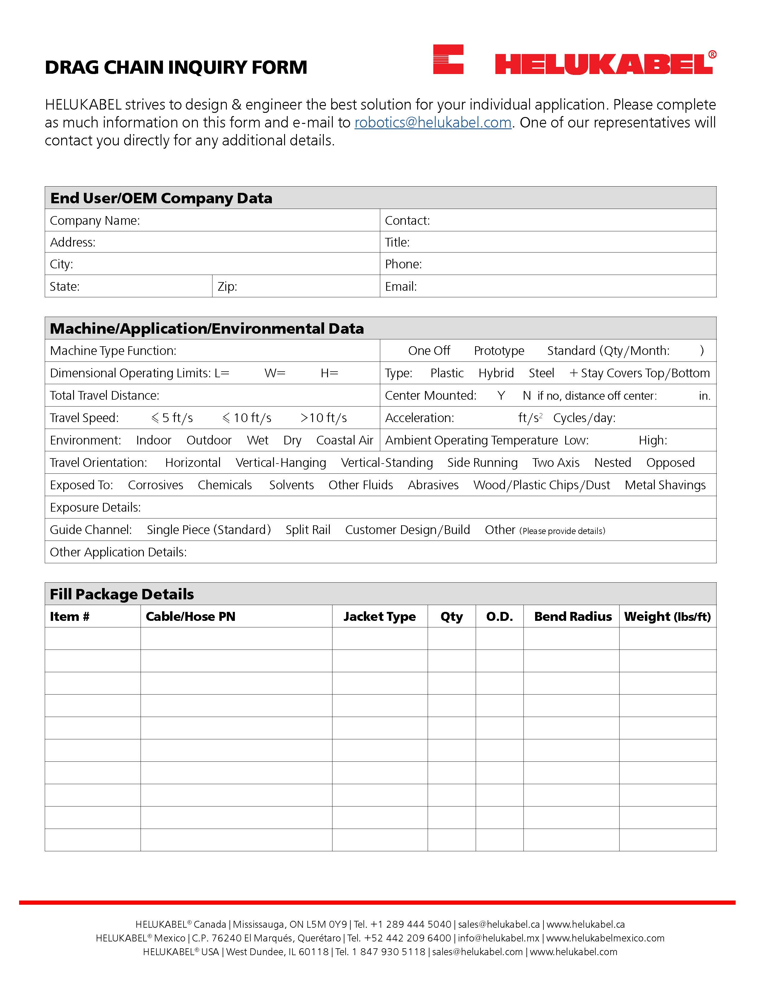Checklist chaîne porte-câble