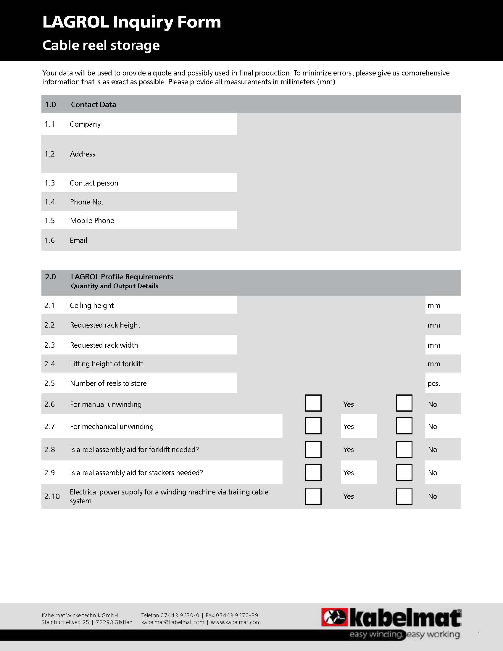 Checkliste LAGROL